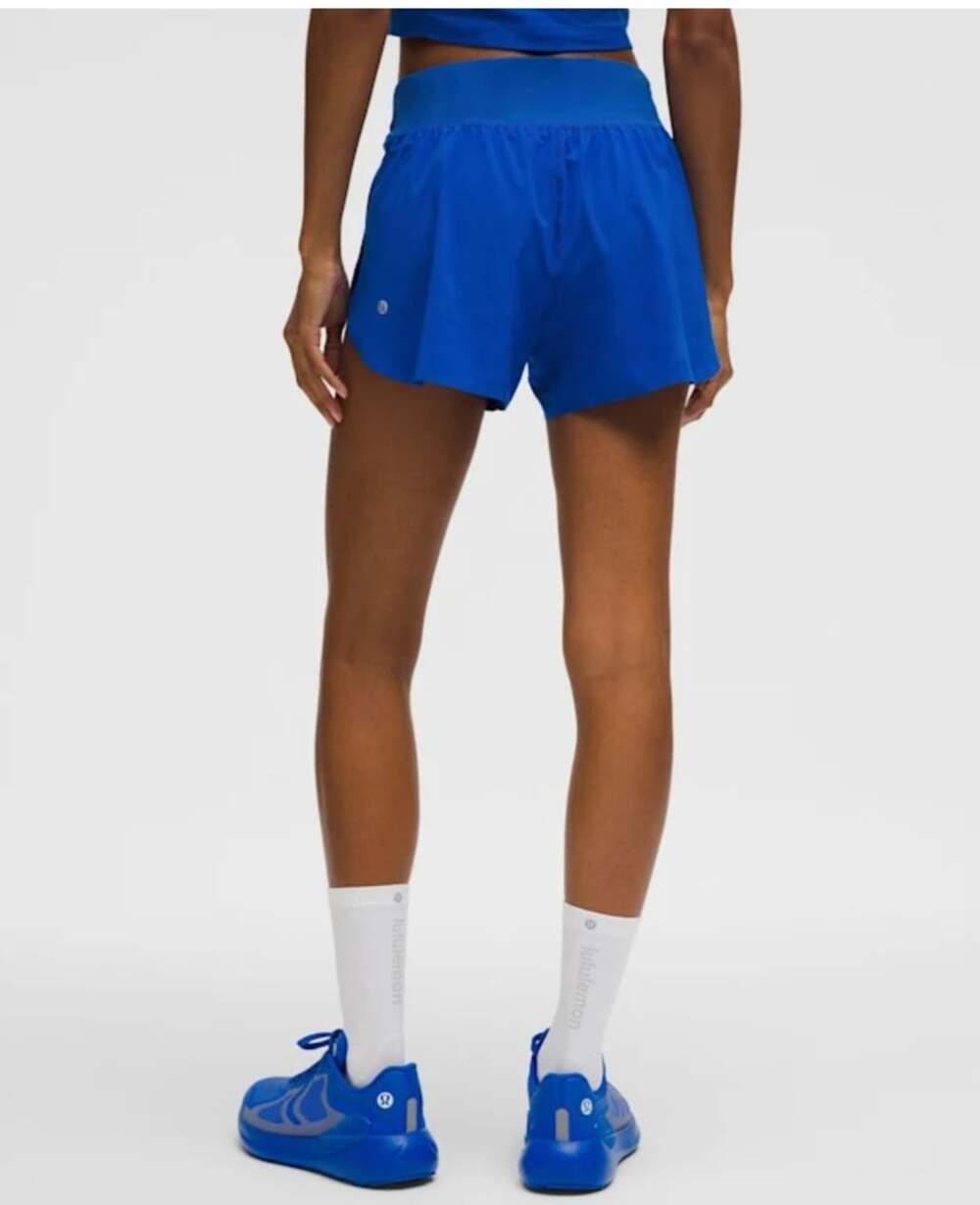 Lululemon Fast and Free High-Rise Split Short 3" Galactic Cobalt Blue - Picture 5 of 7